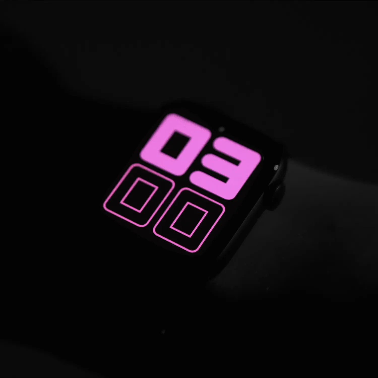 A picture of a digital watch on someone's hand showing 3 AM in pink text.